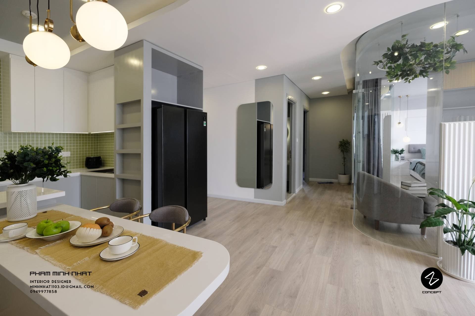 Những đường cong mềm mại trong không gian sống tạo cho Curve Home nét riêng nhẹ nhàng