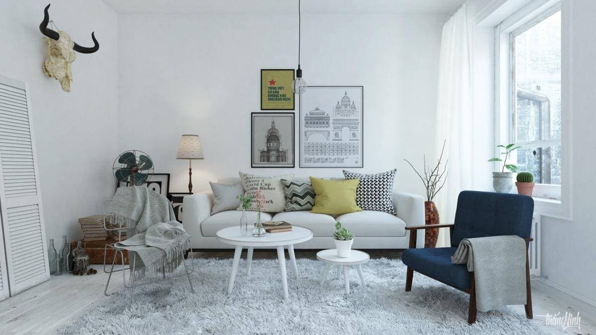 Mê mẩn cách trang trí phòng khách theo phong cách Scandinavian ấn tượng