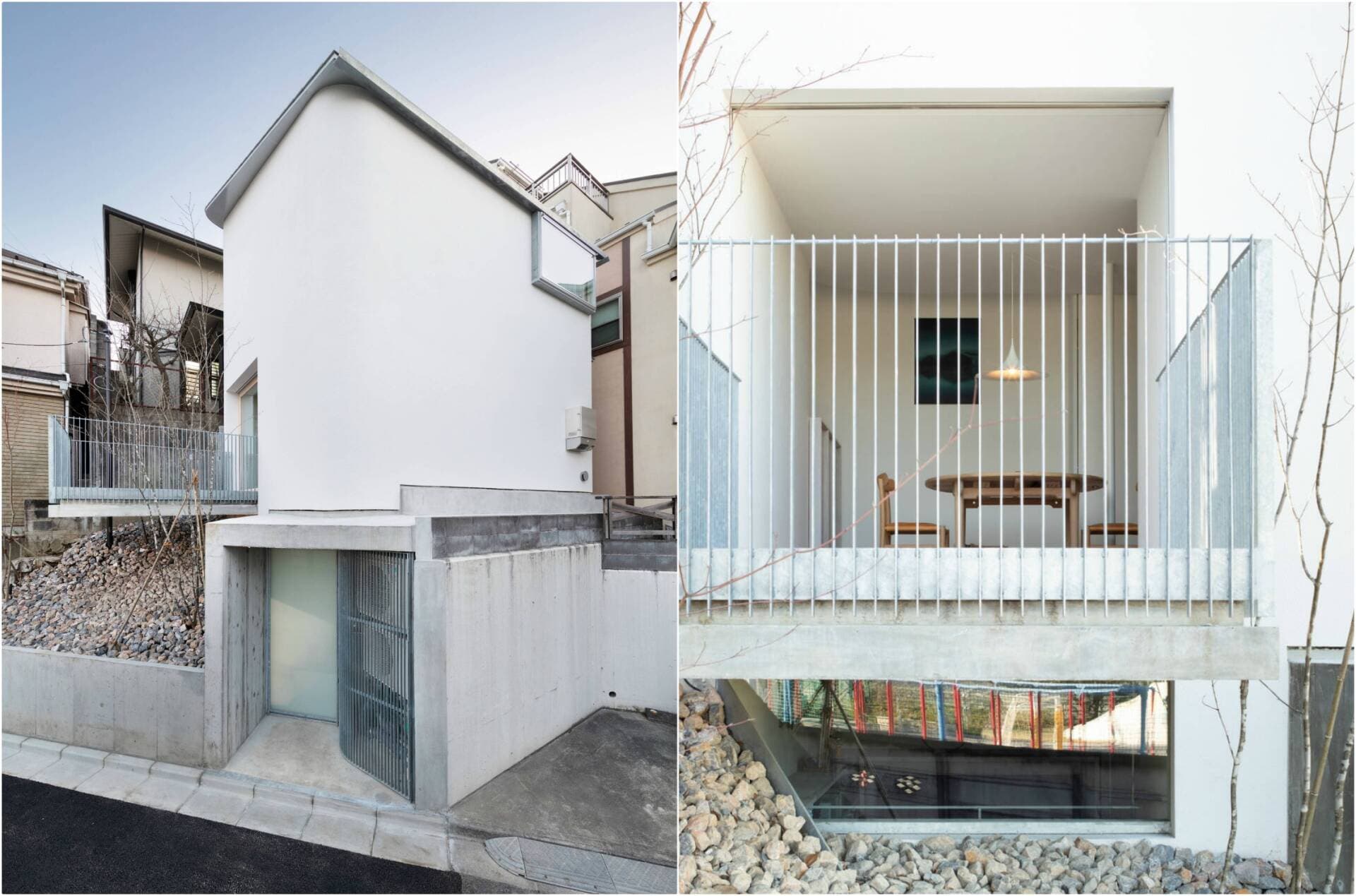 Nhà phố 50m2 nổi bật với những bức tường bo tròn, giúp hạn chế tiếng ồn và khói bụi thành phố