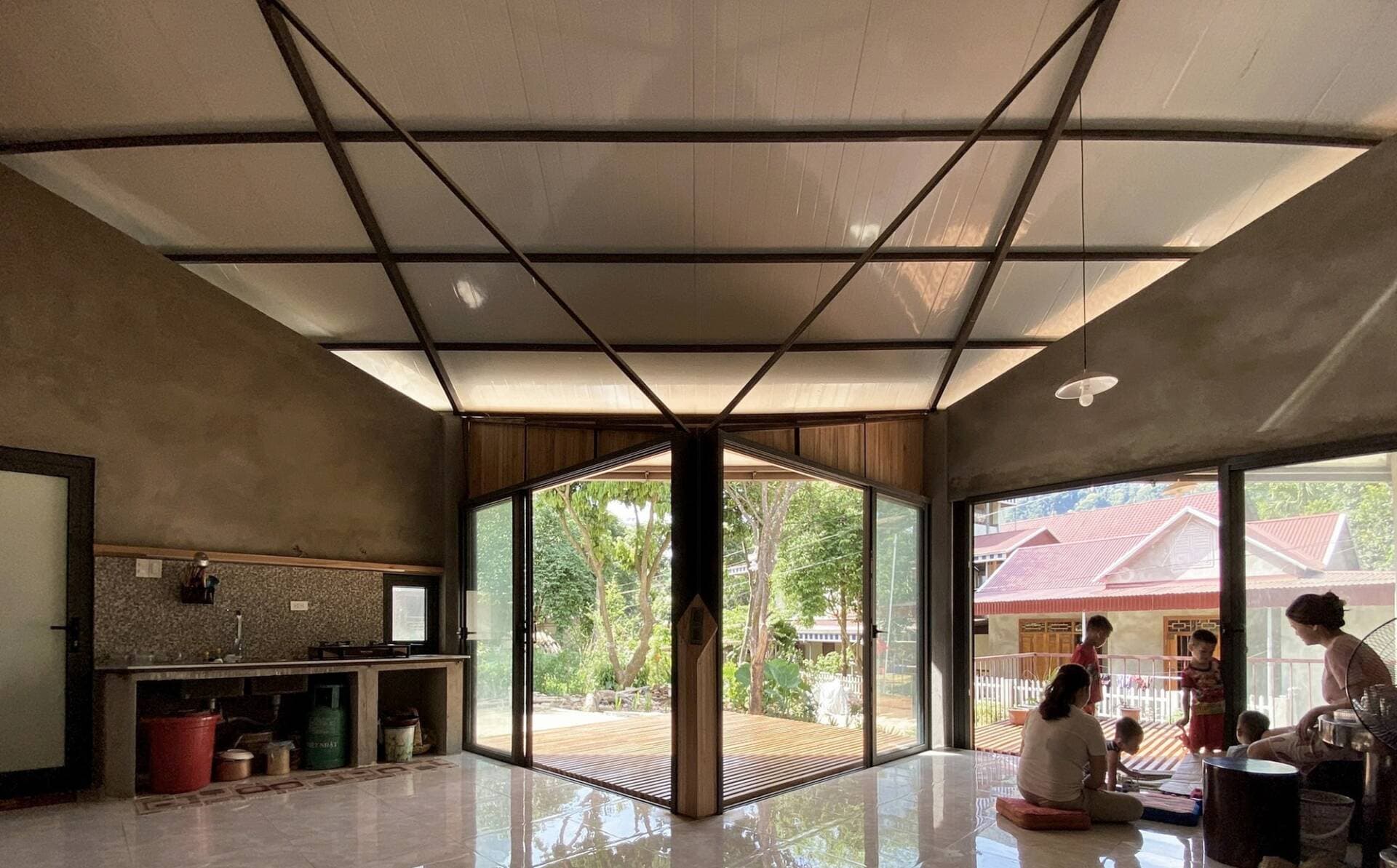 Nhà 1 tầng 80m2 tại Thanh Hóa, thiết kế theo phong cách hiện đại nhưng vẫn tôn trọng bản sắc dân tộc