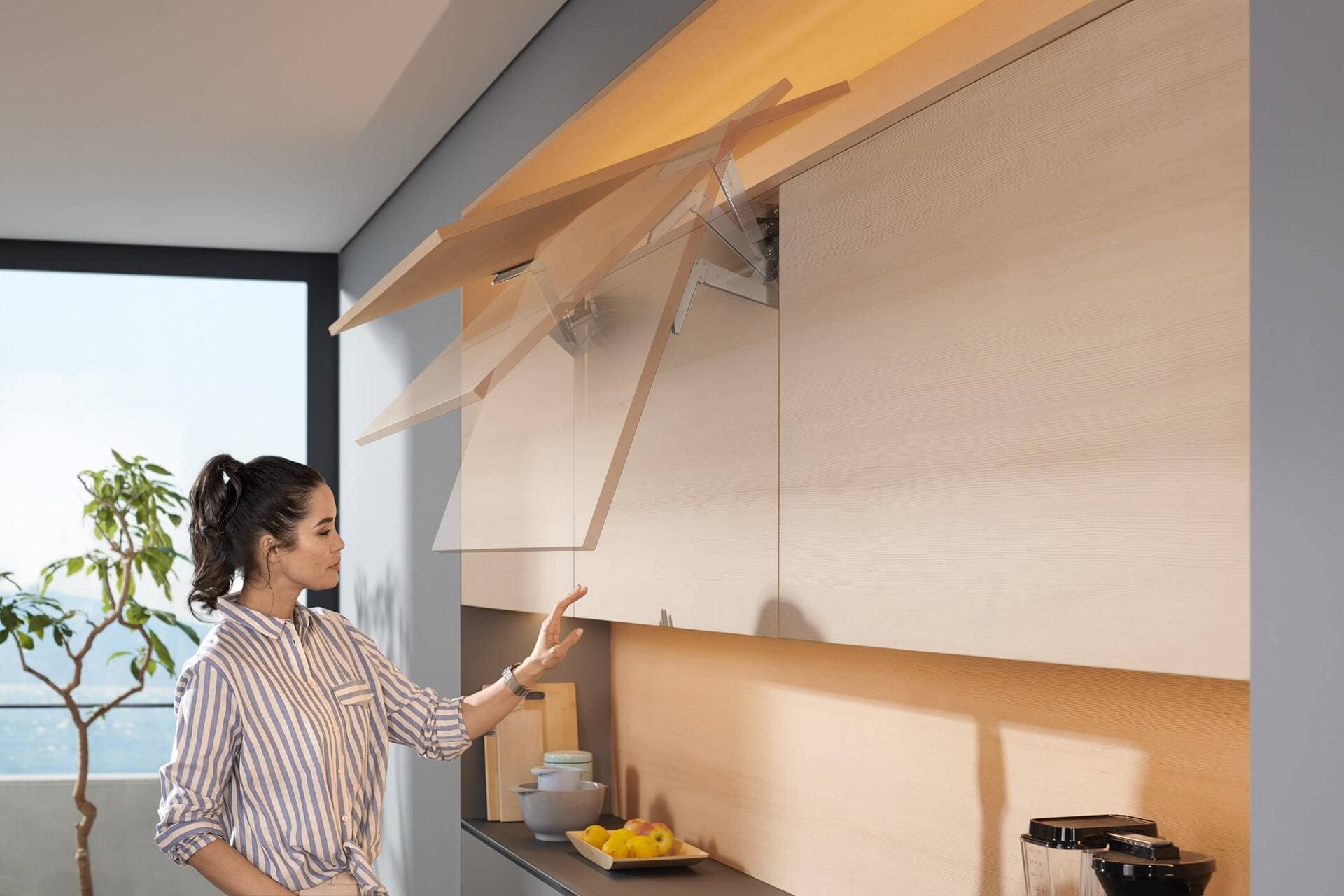 Các kiểu thiết kế tay nâng tủ bếp phổ biến hiện nay