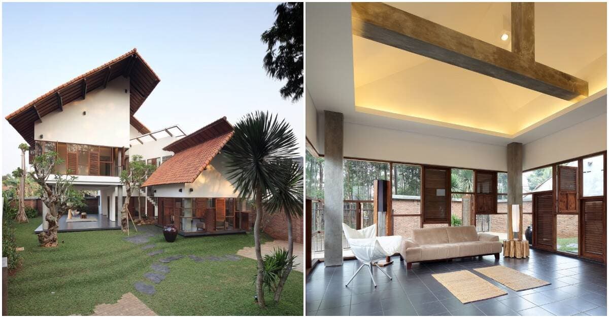 Tái chế gỗ để mang đến vẻ cổ điển cho nhà 2 tầng hiện đại