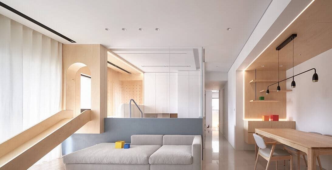 Cải tạo căn hộ 86m2 để có sân chơi trong nhà cho hai con nhỏ