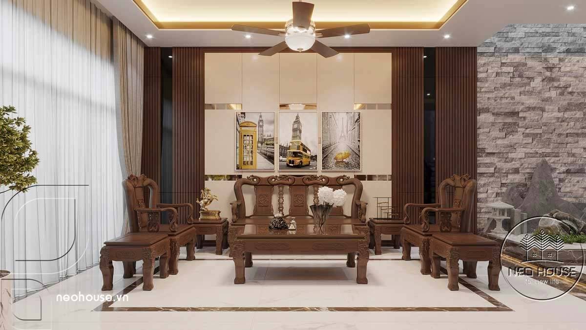 Mẫu thiết kế nội thất nhà phố 3 tầng 1 tum 8x15m tại Đà Nẵng