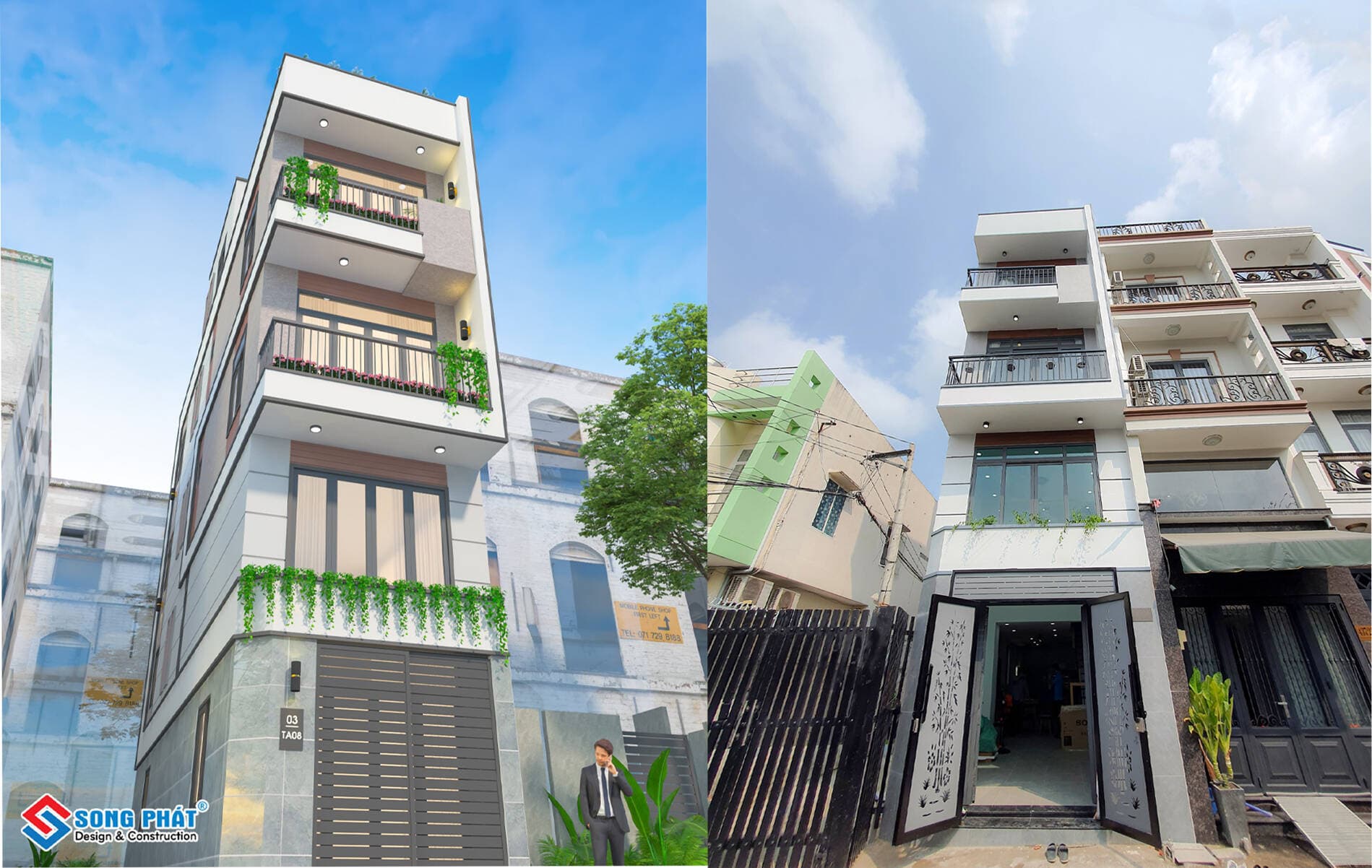 Mẫu thiết kế nhà 4x13m hai mặt tiền kết hợp dạy học