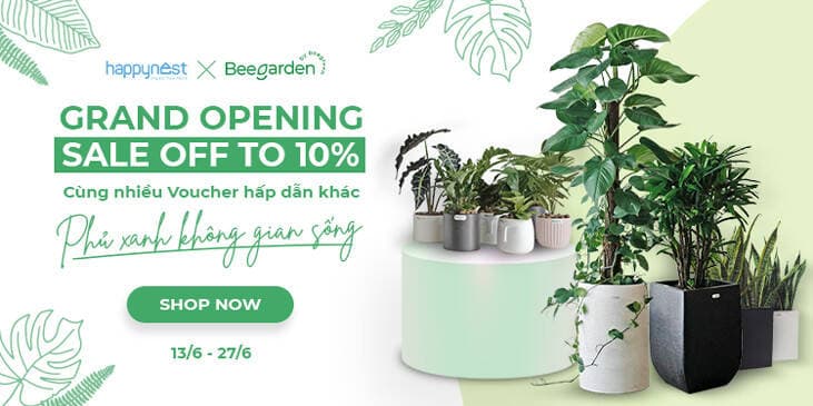 Ưu đãi 10% Chào mừng BEEGARDEN khai trương gian hàng trên Happynest Shop