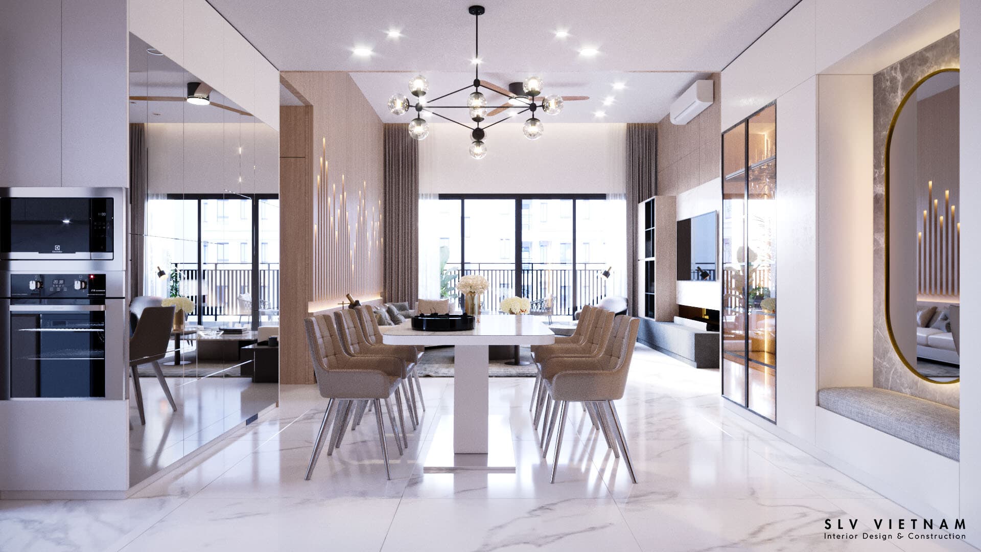 Mẫu thiết kế nội thất căn hộ The View Riviera Point 3PN