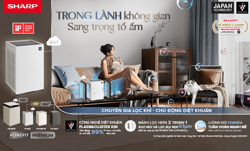 Máy lọc khí thế hệ mới Sharp Purefit Mini - “Nhỏ mà có võ” khiến hội “nghiện nhà” săn đón