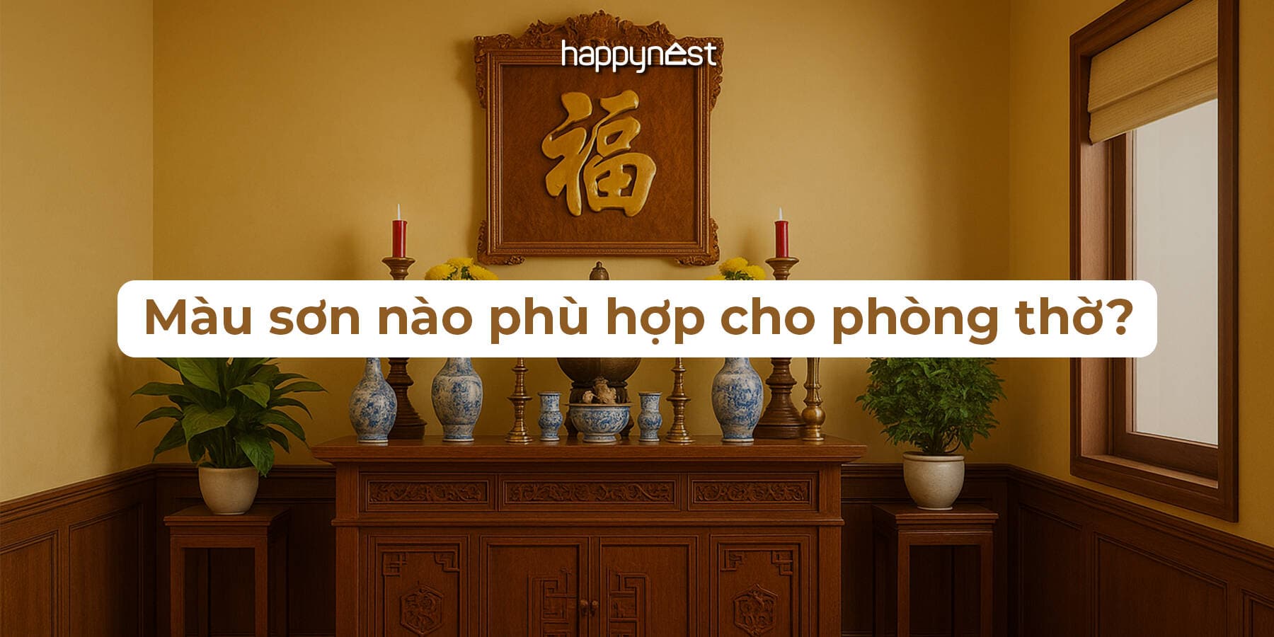 Phòng thờ nên sơn màu gì? Gợi ý 6 màu sơn hợp phong thủy, tạo không gian trang nghiêm & thu hút tài lộc