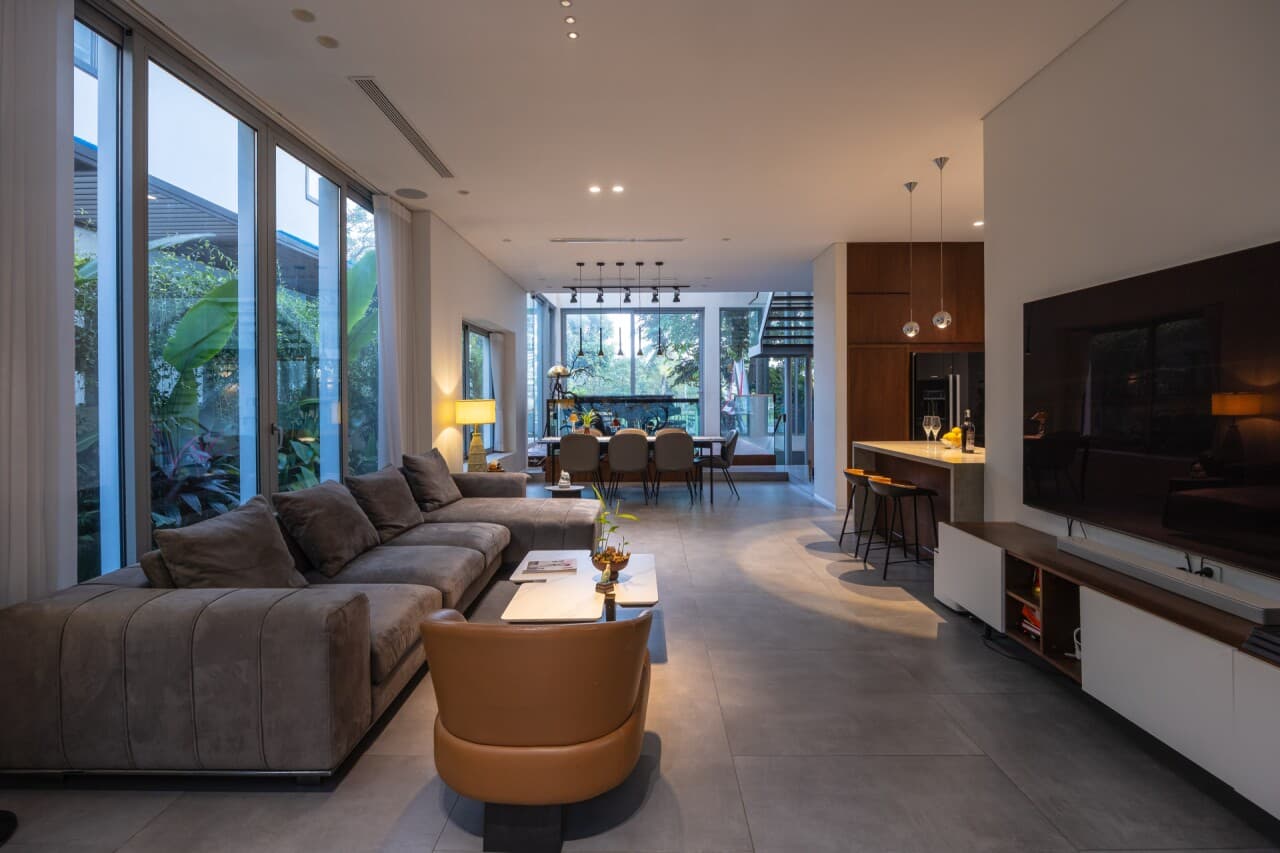 Biệt thự song lập HN04 House tại Long Biên với giải pháp mở rộng không gian và kết nối mặt nước