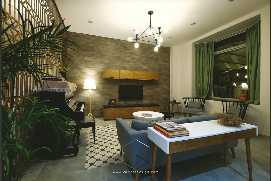 Kết hợp khéo léo xám và những sắc màu khác đem đến sự thư giãn, yên bình cho VHouse