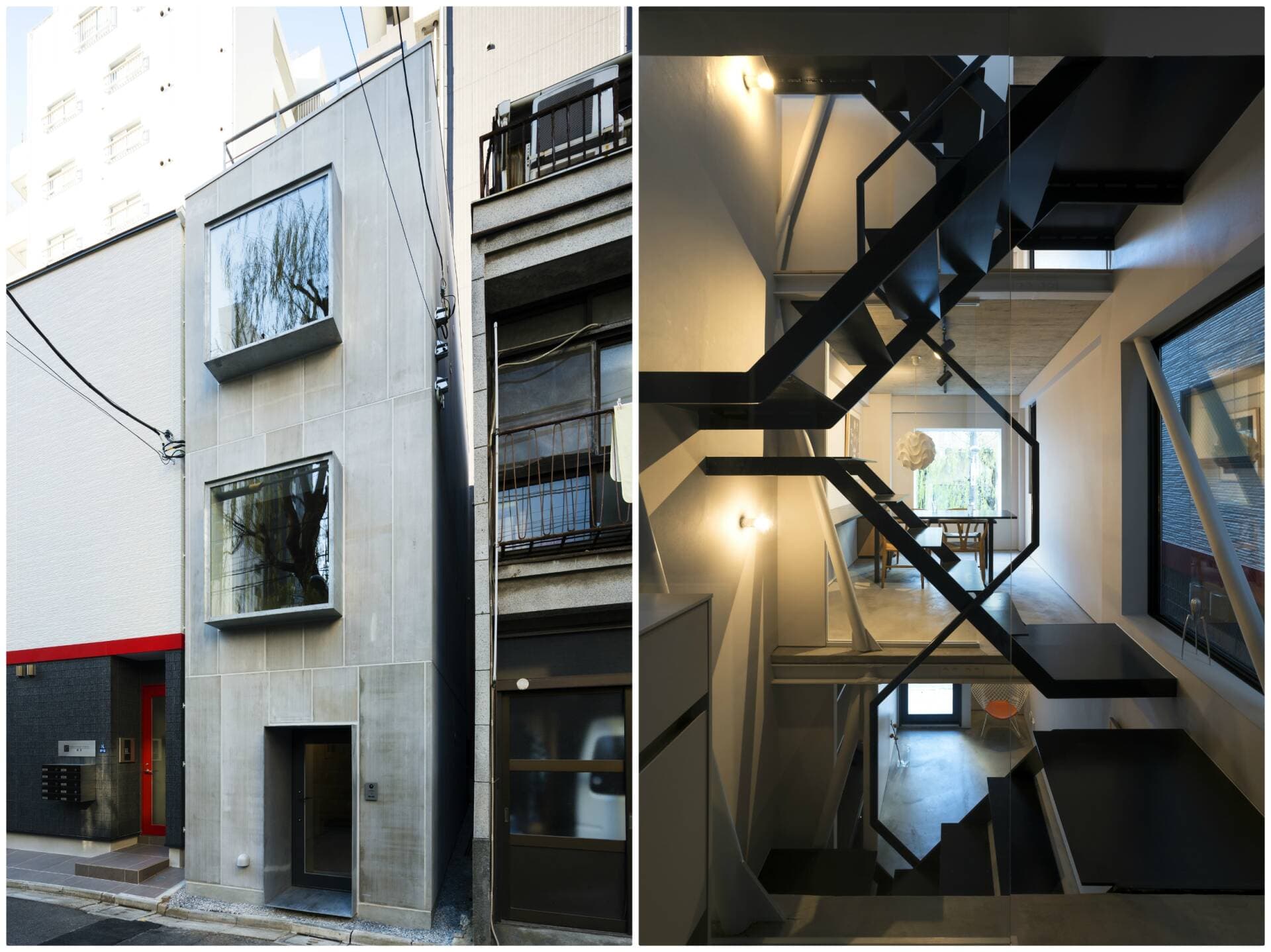 Compact House – ngôi nhà ống siêu nhỏ nhưng vẫn có khoảng giếng trời tiết kiệm tối đa diện tích