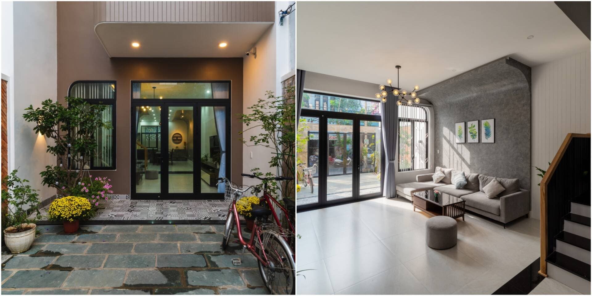 Nhà phố 5x14 hướng Tây thiết kế lùi sâu, vừa giảm nắng vừa có vườn trồng hoa hồng thơm ngát đúng ý gia chủ