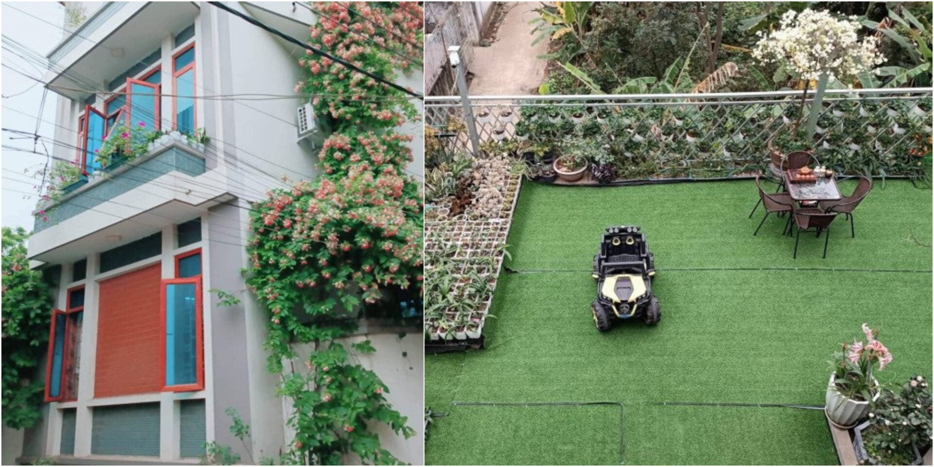 Vợ chồng ở Vĩnh Phúc đầu tư 100 triệu làm vườn sân thượng, đẹp đến nỗi hàng xóm tưởng mở quán cà phê