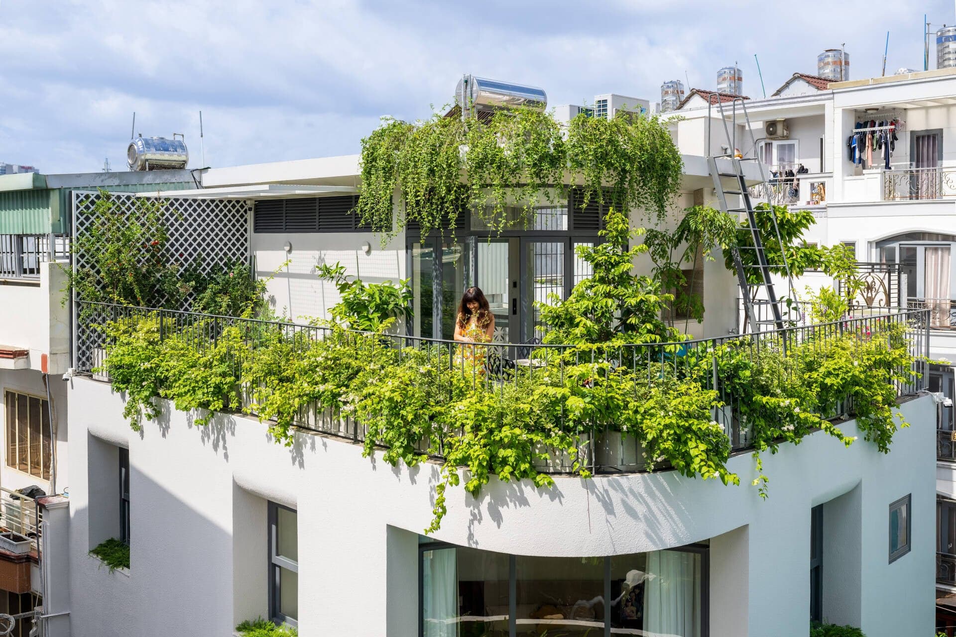 Nhà 90m2 trong con hẻm nhỏ ở TP. Hồ Chí Minh “ẩn giấu” khu vườn bí mật xanh mướt bên trong