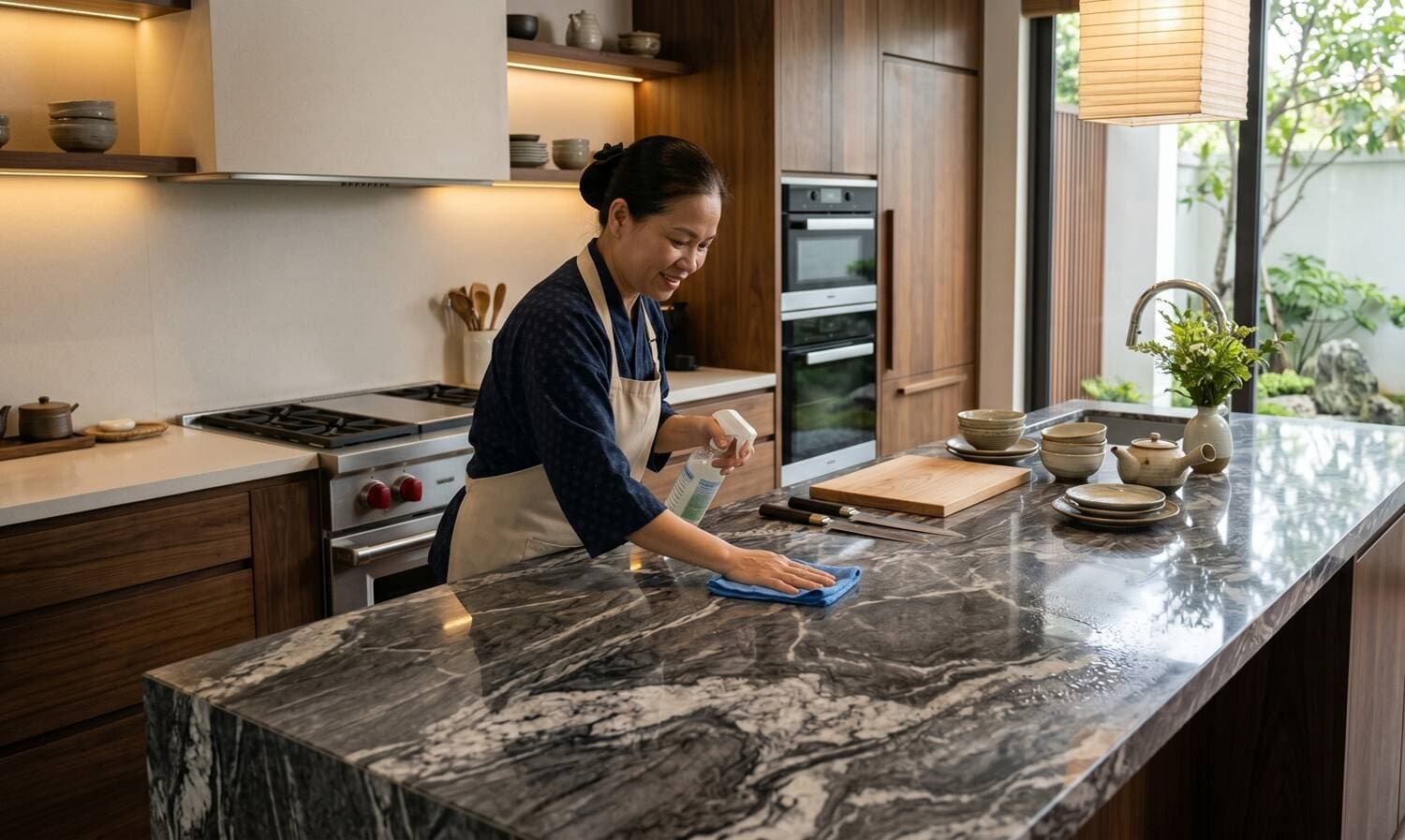 Mặt đá bếp bị ố vàng? Cách làm sạch đúng cho từng loại đá mà không làm hỏng bề mặt