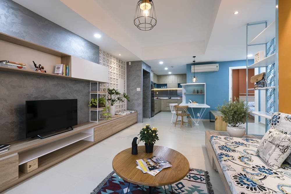 Sun & Color Home: Căn hộ của nguồn cảm hứng và sự trẻ trung, nổi bật với sắc xanh và cam