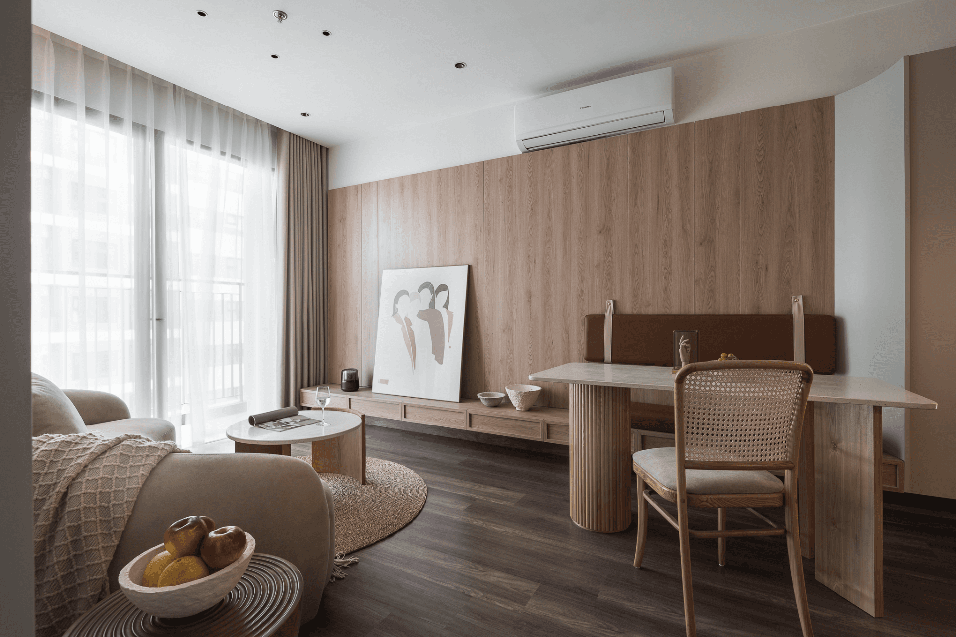 Căn hộ 55m2, 2 phòng ngủ, 1 wc của cô nàng độc thân thích sự nhẹ nhàng, mềm mại