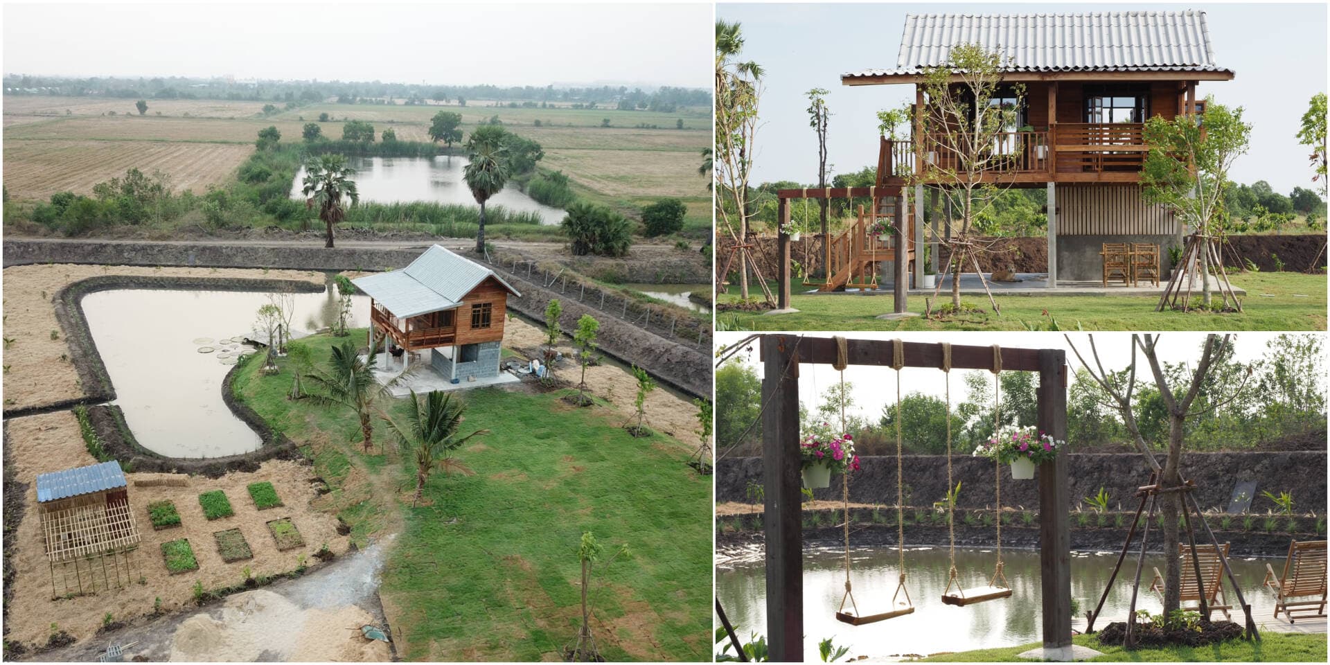 Nhà ở quê một bên là vườn, một bên là ao giúp gia chủ tận hưởng cuộc sống điền viên, thôn dã