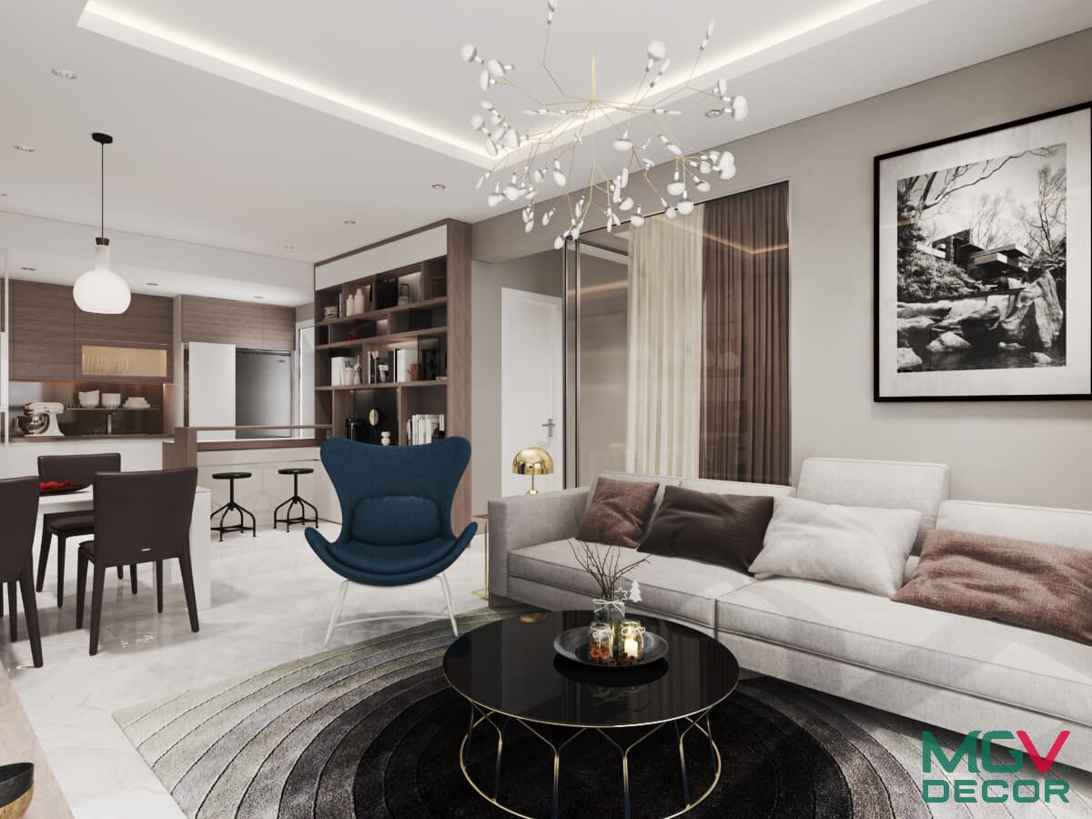 Mẫu thiết kế căn hộ Happy Valley 80m2 theo phong cách hiện đại mới nhất
