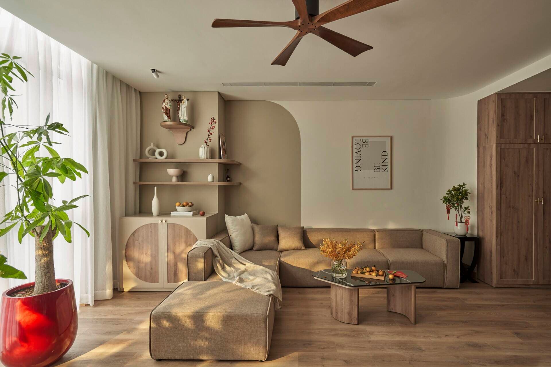 Căn hộ 155m² với gam màu beige, kem chưa bao giờ hết hot
