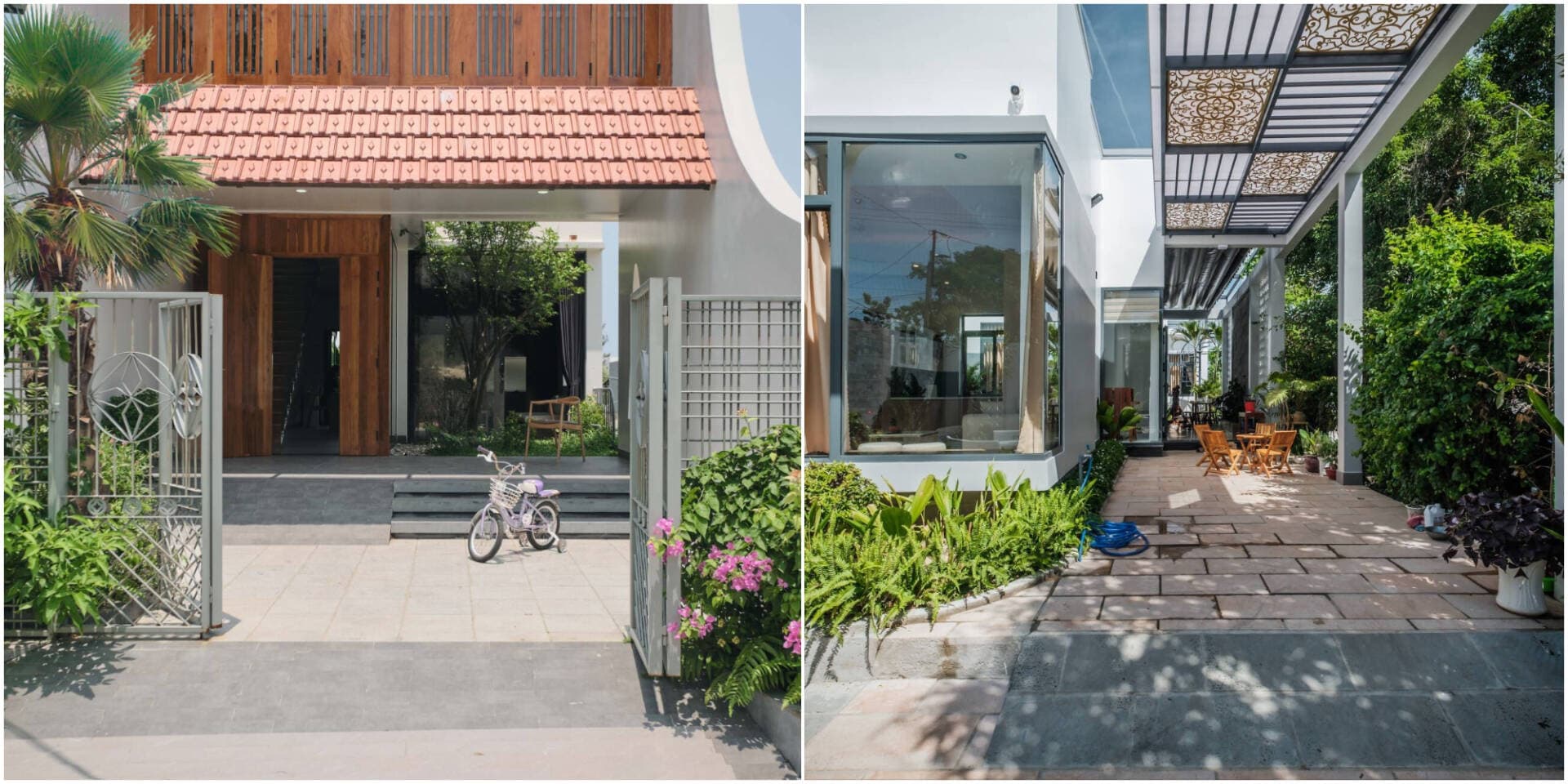 TOP 10 nhà hướng Tây thiết kế khoảng lùi để chắn nắng cho nhà phố