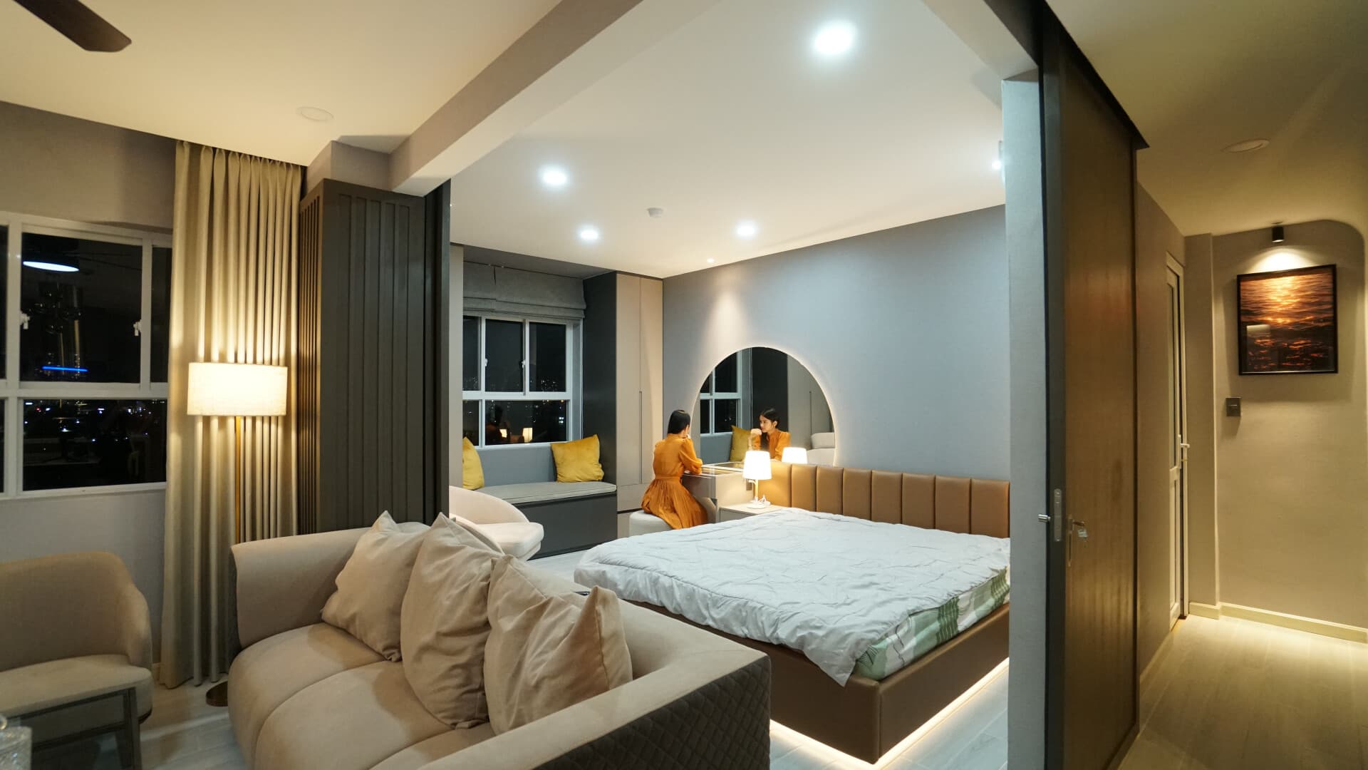 Căn hộ nhỏ 56m2: Không gian sống thẩm mỹ và tiện nghi cho cặp vợ chồng trẻ