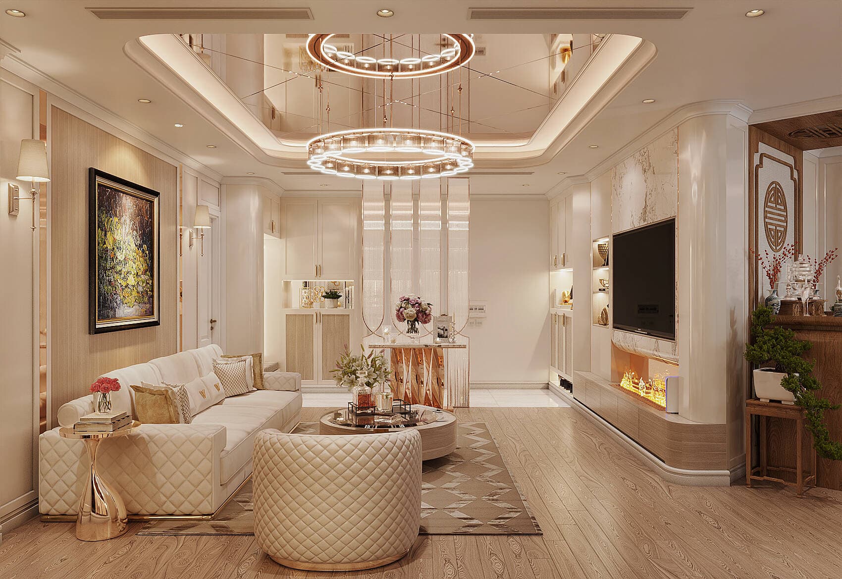 Thiết kế căn hộ hòa quyện giữa tân cổ điển và hiện đại luxury