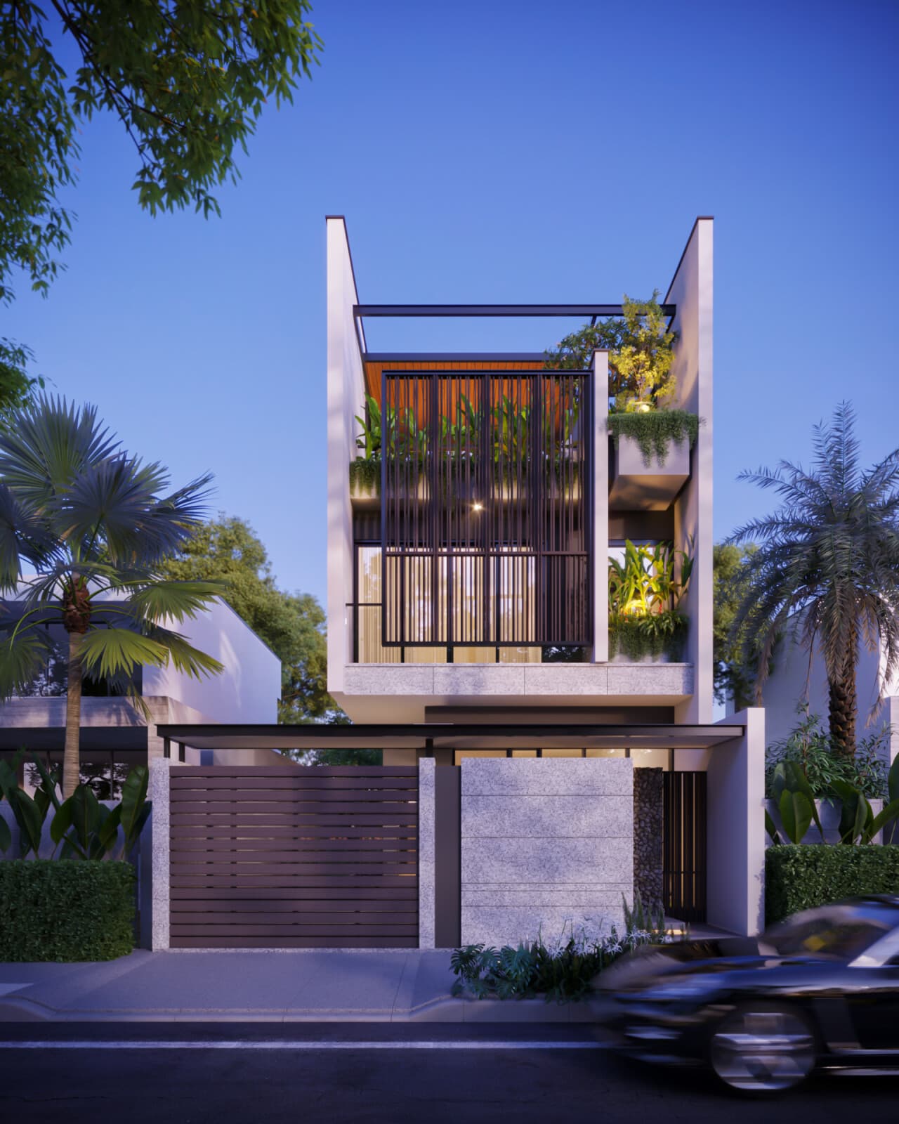 D Villa Bình Tân – Biệt thự phố hiện đại với giải pháp chống nắng hướng Tây