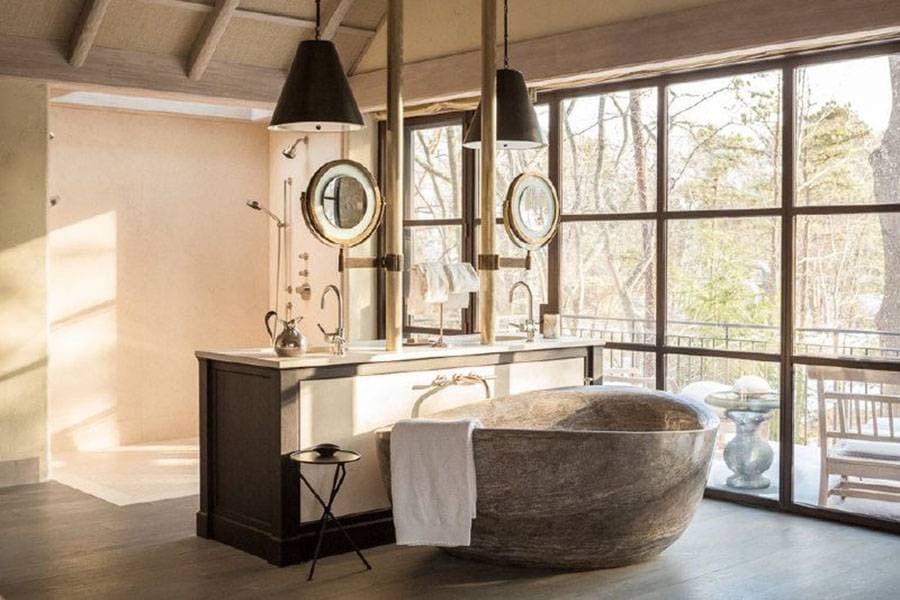 Phòng tắm theo phong cách Rustic: pha trộn nét mộc mạc, tự nhiên trong kiểu mẫu hiện đại