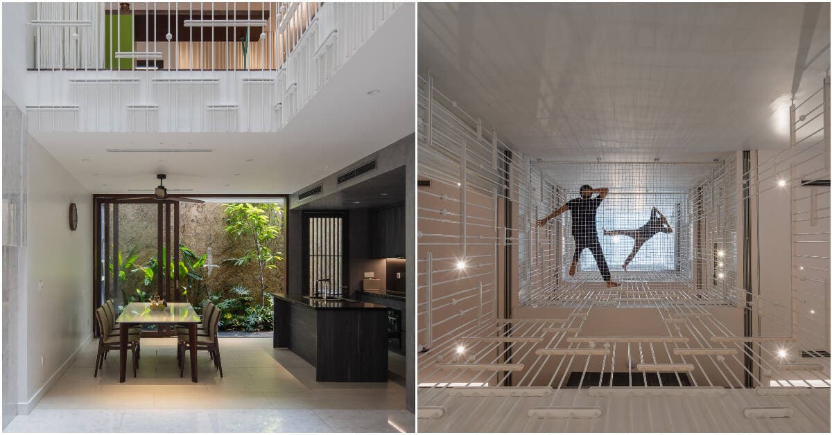 Nhà ống 5 tầng, 5 phòng ngủ tại Hà Nội, thiết kế giếng trời độc đáo, tăng sự gắn kết giữa các thành viên