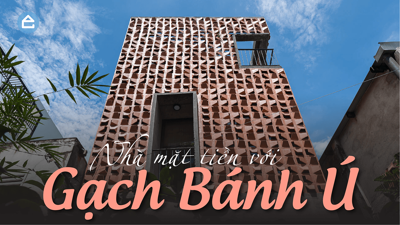 HT House - Nhà ống với mặt tiền gạch bánh ú giúp điều tiết không khí và ánh sáng hiệu quả