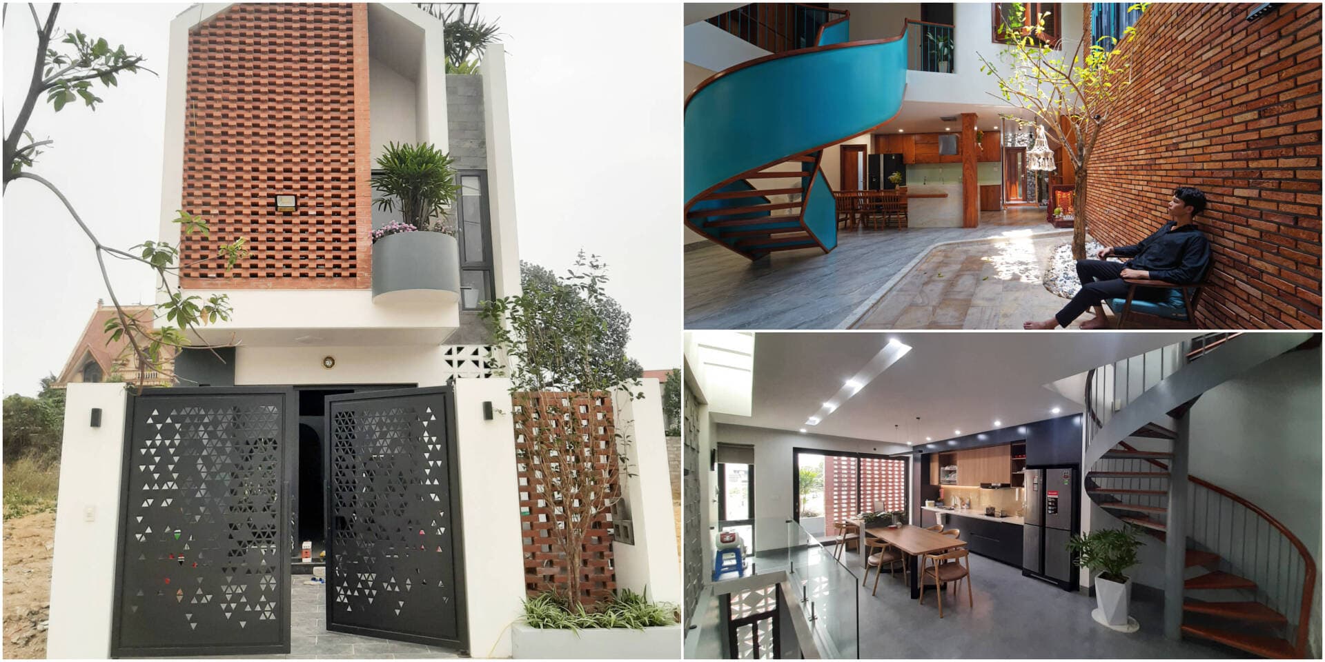 TOP 10 nhà đẹp ứng dụng cầu thang xoắn, nhà nhỏ thì tối ưu diện tích, nhà to thì vừa đẹp vừa sang