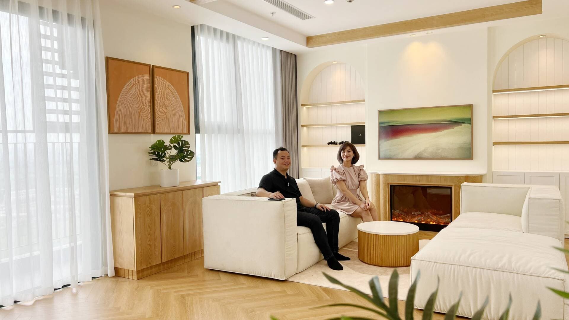 Căn hộ 110m2 thiết kế theo phong cách Bắc Âu nhẹ nhàng, tạo điểm nhấn bằng cửa vòm lớn