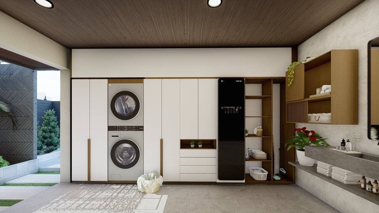 Thiết kế không gian giặt đồ và thay đồ