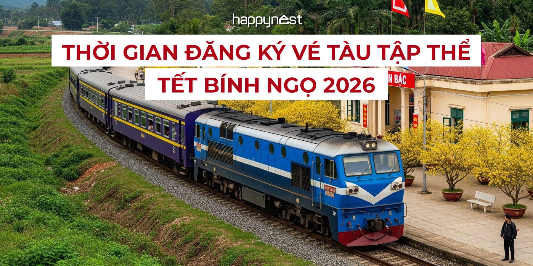 Thời gian đăng ký và mua vé tàu tập thể Tết Bính Ngọ 2026