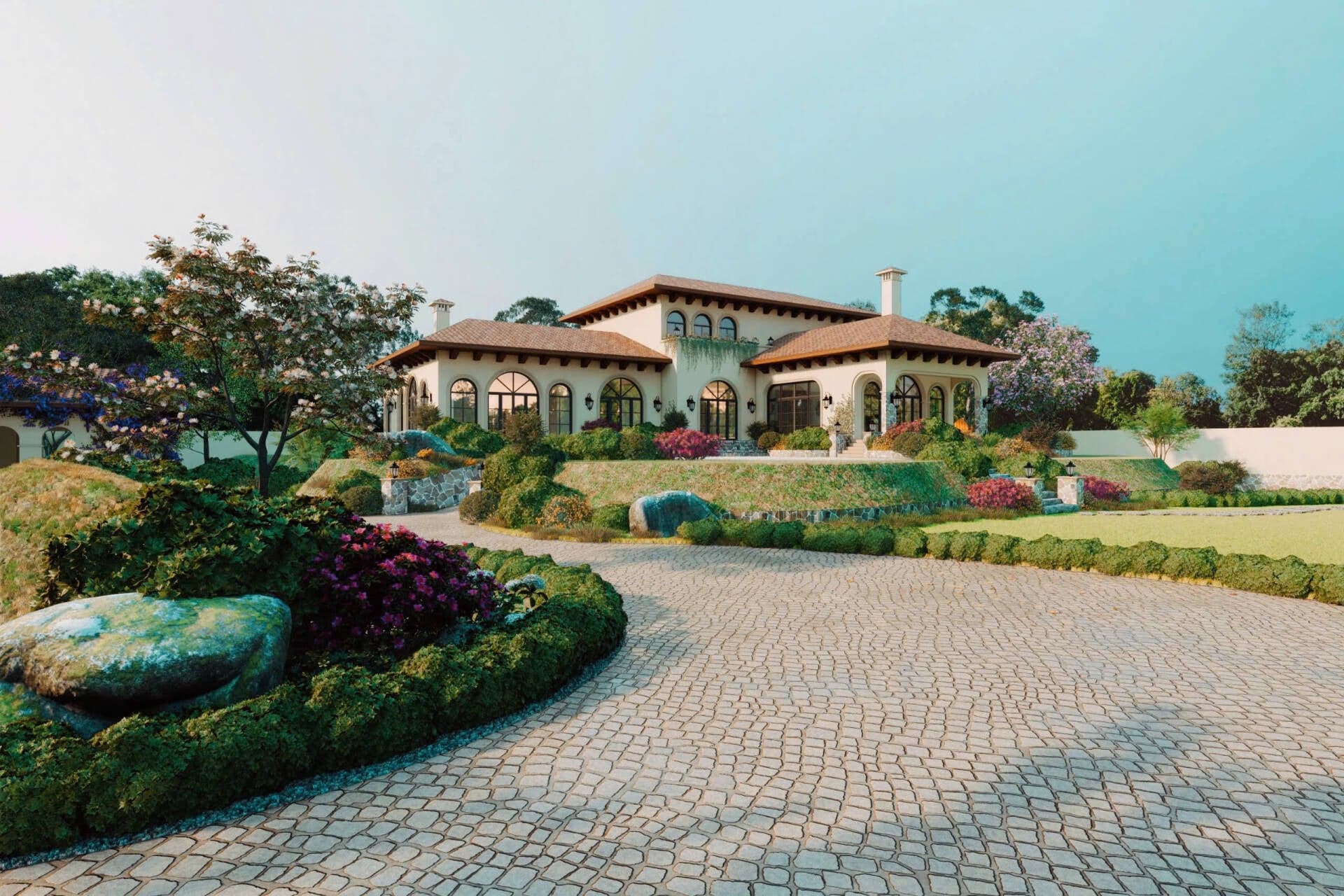 Villa Ba Vì mang tinh thần Địa Trung Hải giữa khu vườn rộng hơn 3.000m2